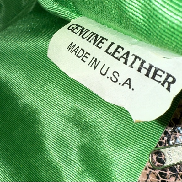 Sharif Studio made in the USA Genuine leather drawstring snake skin handbag - Picture 12 of 16